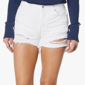 We The Free by Free People Distressed Denim Shorts Size 31
Color White